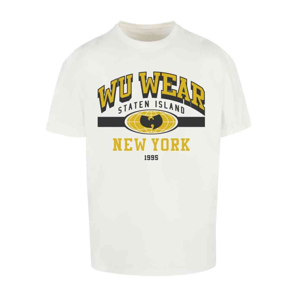 Wu Wear - Staten Island College Oversize Mens T-shirt - White